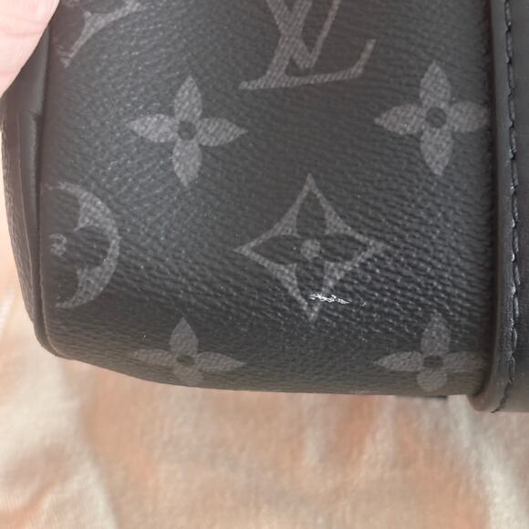 Louis Vuitton Keepall Bandoulière 25 Crossbody Bag Monogram Eclipse Gray Black - Picture 9 of 15